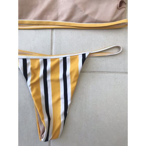 No Brand Bikini Set Multicolor Striped Padded Swimwear FLAW - Picture 7 of 7